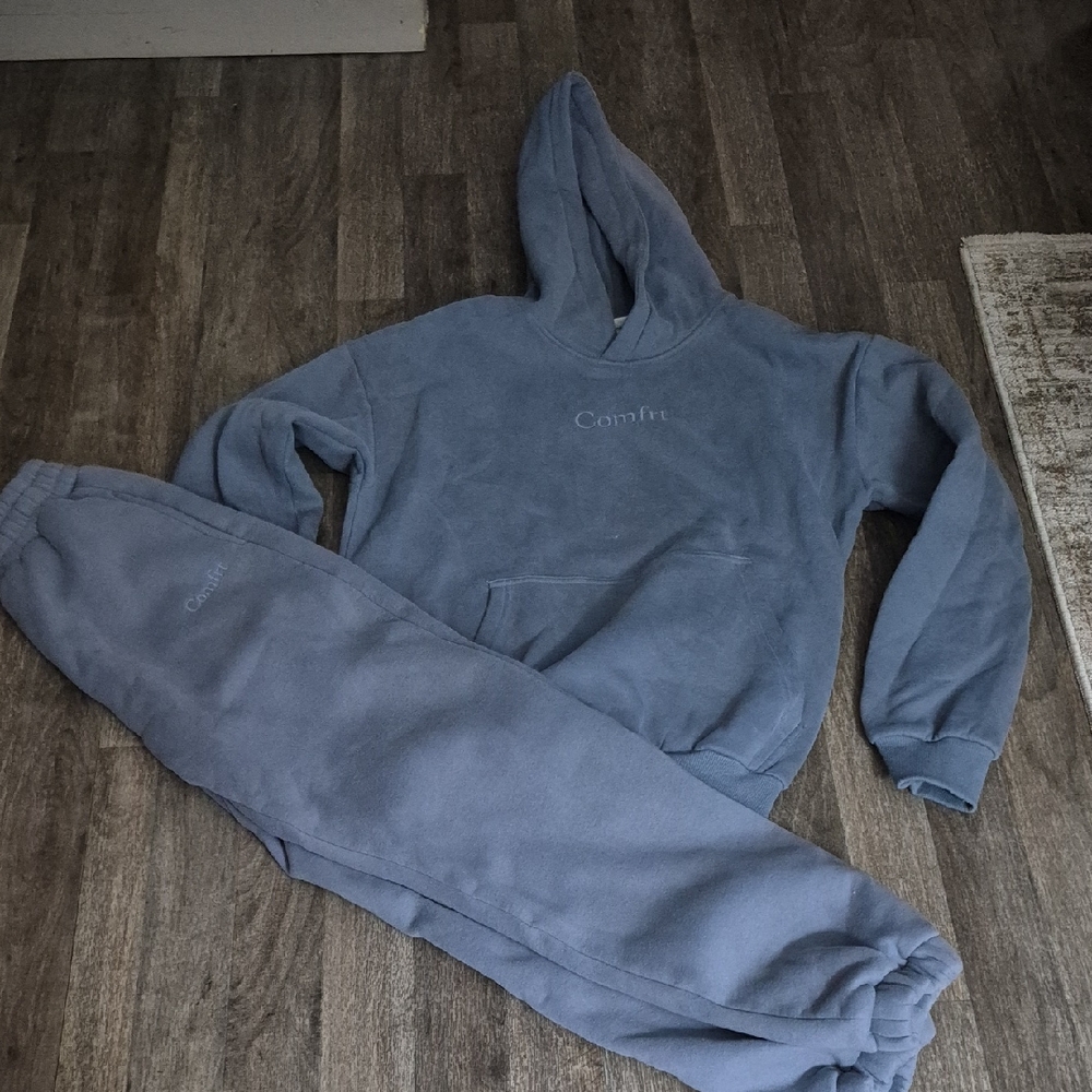Blue Hoodie and Sweatpants Set